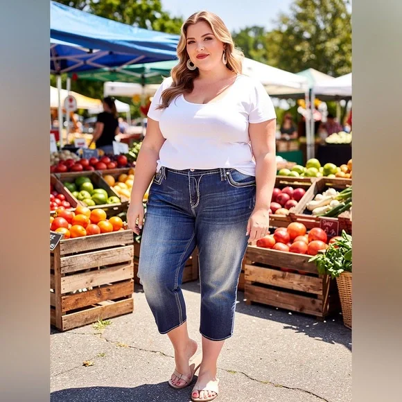 Rock Revival Women's Size 34x24 Embellished “Betty” Easy Crop Jeans - Picture 15 of 15